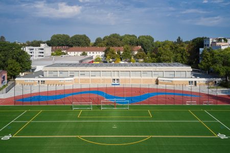 Berlin Reinickendorf - sports field and parcours from above